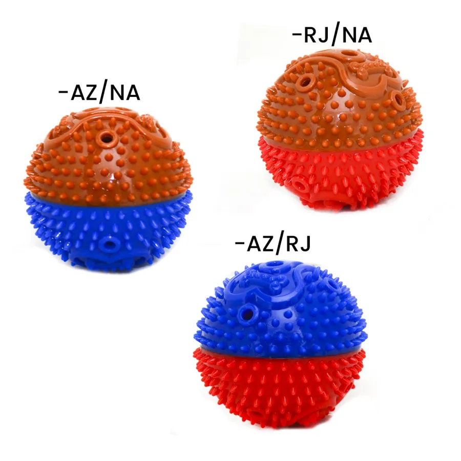 Pelota con púas bicolor para perro